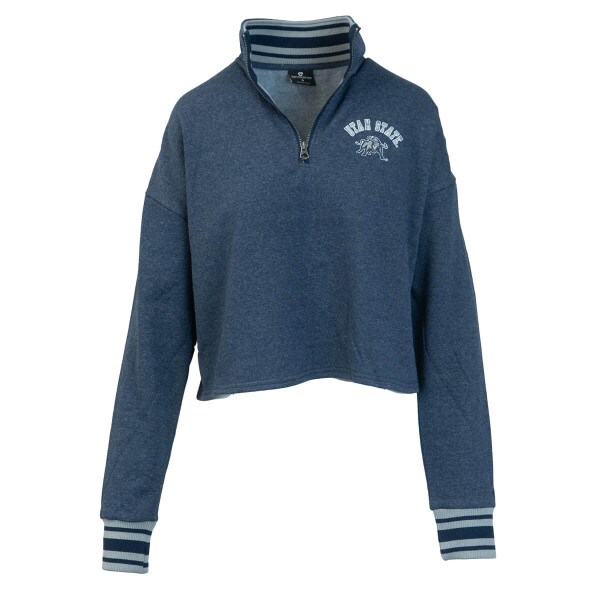 Utah State Aggie Bull Navy Sweatshirt 1/4-Zip Women's
